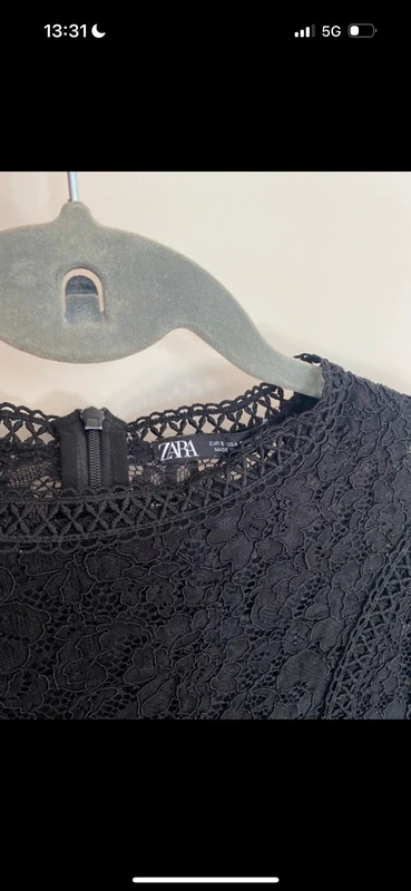 blouse noire en dentelle zara taille S - photo numéro 2