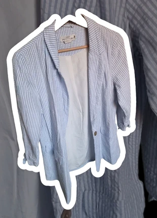 Blazer rayure bleu clair et blanc, brand: H&M, condition: New without tags, size: M / 38 / 10, €8.00, €9.10 includes Buyer Protection