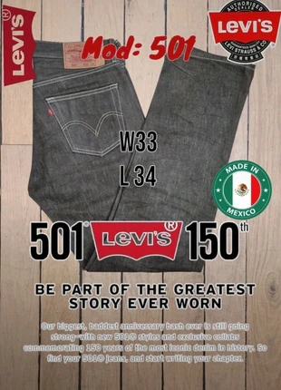 Levi's Strauss & Co Lote 501 Original México Edición Talla: W33 L34, marca: Levi's, estado: Nuevo sin etiquetas, tamaño: W33 | ES 42, 64,99 €, 68,94 € Protección al comprador incluida