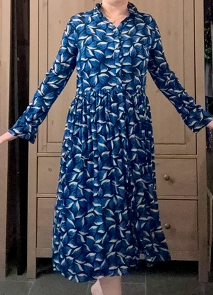 Samsoe Samoe blue print long dress, merk: Samsøe Samsøe, staat: Nieuw zonder prijskaartje, maat: L / 40 / 12, € 10,90, € 12,15 inclusief Kopersbescherming