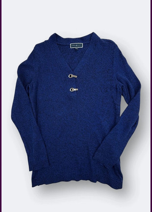 Pull col V bleu marine Karen Scott avec attaches décoratives femme taille M, marque: Karen Scott, état: Très bon état, taille: M / 38 / 10, 11,00 €, 12,25 € Protection acheteurs (Pro) incluse