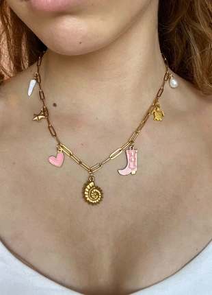 Collier breloque charms, merk: Fait Main, staat: Nieuw met prijskaartje, € 10,99, € 12,24 inclusief Kopersbescherming