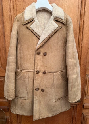 Manteau Homme Shearling Cuir Retourné Beige – Taille 44 –, marca: Vintage Dressing, estado: Muito bom, tamanho: L, €50.00, €53.20 inclui Proteção do Comprador
