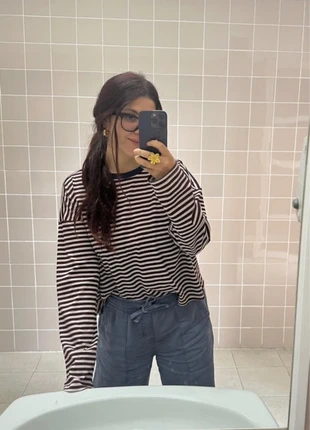 Camiseta tendencia rayas Burdeos y azul, marca: Local, estado: Muy bueno, tamaño: M / 38 / 10, 15,00 €, 16,45 € Protección al comprador incluida