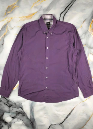 Chemise à manches longues Hugo Boss violette – Regular Fit – Taille L, merk: Hugo Boss, staat: Heel goed, maat: L, € 15,00, € 16,45 inclusief Kopersbescherming