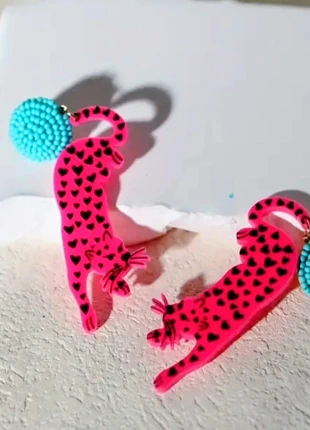 Hot Pink Leopard Earrings, brand: devon dumpling, condition: New without tags, £3.00, £3.85 includes Buyer Protection
