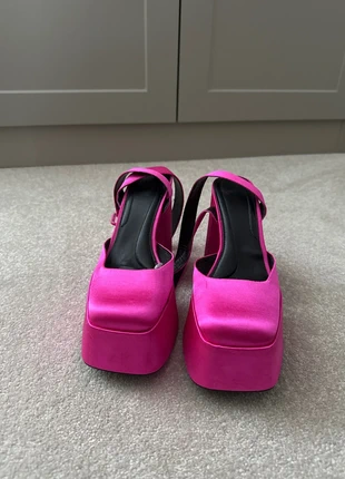 Pink satin chunky heels, brand: Bershka, condition: Good, size: 4, £5.00, £5.95 includes Buyer Protection