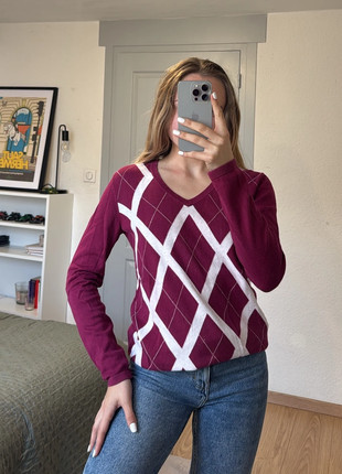 Pull femme Tommy Hilfiger, col V, rose violet, taille S, en excellent état., brand: Tommy Hilfiger, condition: Very good, size: S / 36 / 8, 24.80 €, 26.74 € includes Buyer Protection