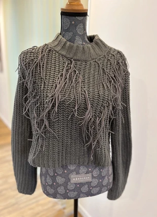 Pull d’hiver gris Missguided taille S avec franges, marque: Missguided, état: Très bon état, taille: S / 36 / 8, 5,00 €, 5,95 € Protection acheteurs incluse