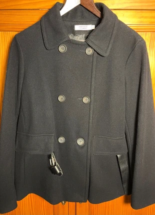 Manteau Caban noir Laine Comptoir Des Cotonniers 🇫🇷 double boutonnage ceinture cuir 42/XL, merk: Comptoir des Cotonniers, staat: Nieuw zonder prijskaartje, maat: XL / 42 / 14, € 149,00, € 157,15 inclusief Kopersbescherming
