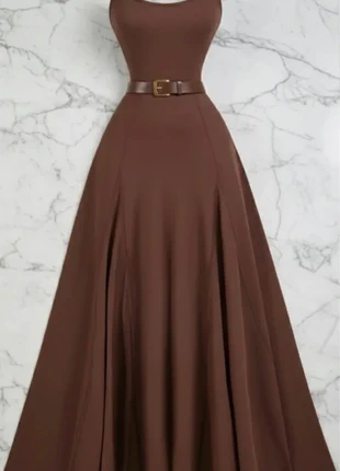 Robe d’Été A-Line marron – Taille L, marca: LOOK, estado: Muy bueno, tamaño: M / 38 / 10, 52,90 €, 56,25 € Protección al comprador incluida