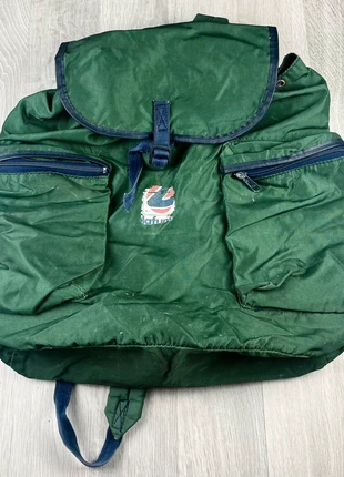 Sac à dos Lafuma vintage vert/bleu randonnée trekking outdoor style rétro années 80-90, merk: Lafuma, staat: Heel goed, € 22,00, € 23,80 inclusief Kopersbescherming