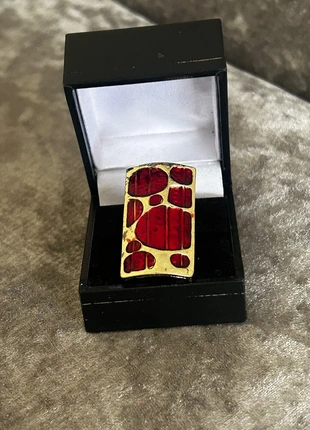 Boho red/gold tone dress ring., brand: Boho Chic, condition: Very good, size: Adjustable, £3.00, £3.85 includes Buyer Protection