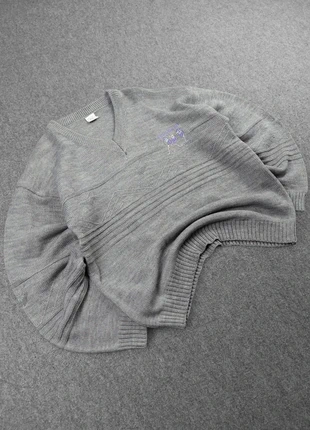 Pull à Col Polo Vintage 80s en Maille Gris à Motifs Brodés "Cartoon / Golf Club" 30% Laine (M), brand: Angelo Muroni, condition: Good, size: M, €19.00, €20.65 includes Buyer Protection Pro