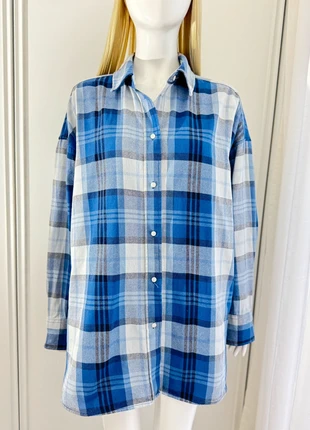 👩  Camisa Xadrez Azul / Chemise Femme - HM - Tamanho M - Corte Largo Conforto e Estilo !, marque: H&M, état: Très bon état, taille: M / 38 / 10, 7,50 €, 8,58 € Protection acheteurs incluse