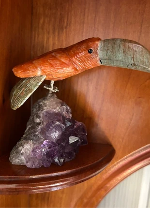Statuette de toucan sculptée en pierres fines du Brésil, marque: autre, état: Très bon état, 50,00 €, 53,20 € Protection acheteurs incluse