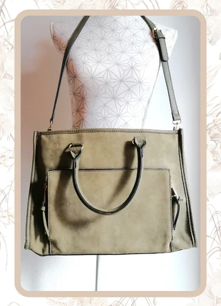 Sac à main Kaki suédine femme - Grande capacité - Epaule bandoulière - Just Fab, staat: Nieuw zonder prijskaartje, € 9,00, € 10,15 inclusief Kopersbescherming