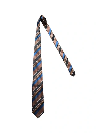 Cravate à rayures marque Beverley Paris couleur marron, bleu et noir Made in France, brand: Beverley Paris, condition: Very good, €6.00, €7.00 includes Buyer Protection Pro