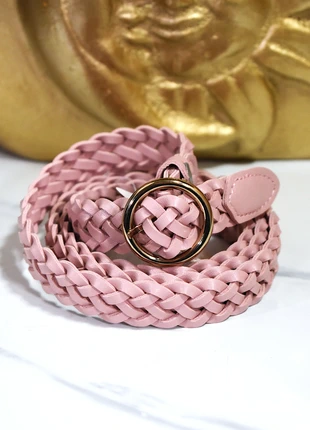 Ceinture en similicuir tressé rose, estado: Muy bueno, tamaño: Ajustable, 18,00 €, 19,60 € Protección al comprador Pro incluida