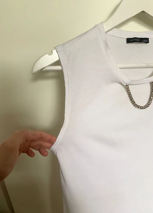 White Sleeveless Top with Rhinestone Chain Detail – Size S (UK8), brand: Zara, condition: Very good, size: S / 36 / 8, €5.80, €6.79 includes Buyer Protection