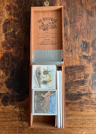 Vintage Memory Game in Old Cigars Case, staat: Heel goed, € 2,50, € 3,33 inclusief Kopersbescherming