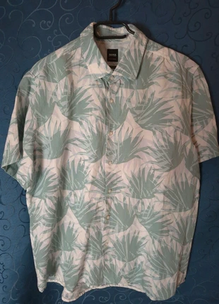 Chemise Hugo Boss Homme XL – Manches Courtes – Imprimé Feuillage Vert – Regular Fit, merk: Hugo Boss, staat: Heel goed, maat: XL, € 7,99, € 9,09 inclusief Kopersbescherming Pro