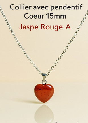 Collier avec Pendentif en forme de coeur, Jaspe Rouge, état: Neuf sans étiquette, 4,00 €, 4,90 € Protection acheteurs (Pro) incluse
