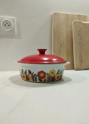 Grand bol/saladier/cocotte fleuri avec couvercle, marque: Freiberg, état: Très bon état, 19,00 €, 20,65 € Protection acheteurs (Pro) incluse