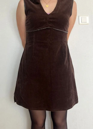 robe courte sans manche marron en velours, marca: Camaïeu, estado: Muito bom, tamanho: XL / 42 / 14, €8.00, €9.10 inclui Proteção do Comprador