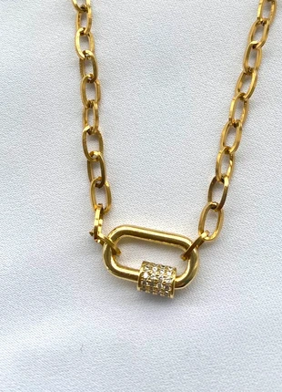 Collier mousqueton strass, brand: Boutique Parisienne, condition: New without tags, €26.00, €28.00 includes Buyer Protection