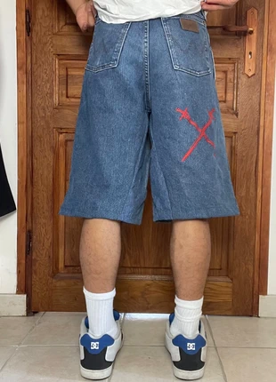 Jort short baggy large handmade style JNCO y2k brodé peinture hiphop, merk: JNCO, staat: Heel goed, maat: S, € 40,00, € 42,70 inclusief Kopersbescherming Pro
