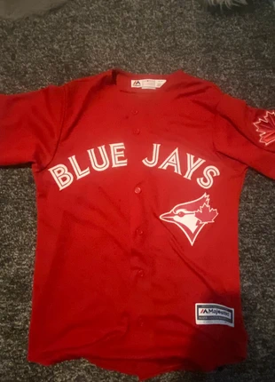 Red Toronto Blue Jays Jersey, brand: Majestic, condition: Good, size: S, £35.00, £37.45 includes Buyer Protection