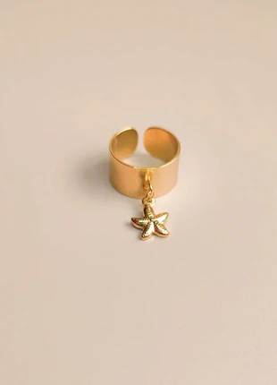 Bague ajustable dorée avec pendentif étoile, condition: New without tags, size: Adjustable, €8.00, €9.10 includes Buyer Protection