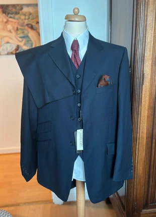 Incroyable costume 3 pièces bleu marine, en laine, brand: Vintage Dressing, condizioni: Nuovo con cartellino, taglia: L, €155.00, €163.45 include la Protezione acquisti
