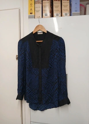 Navy and black Whistles women silk shirt, brand: Whistles, condition: Very good, size: M / UK 12-14, £5.00, £5.95 includes Buyer Protection