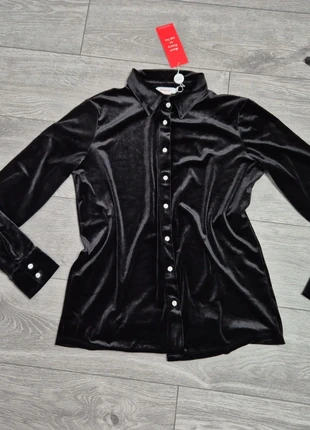 Finery London Stretch Velvet Crystal Button Elegant Black Shirt Size 10, brand: Fïnery London, condition: New with tags, size: M / 10, £15.00, £16.45 includes Buyer Protection