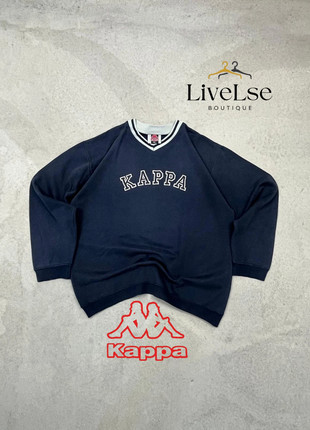 Kappa Navy Blue Vintage V-Neck Logo Sweatshirt 90s Aesthetic Unisex Premium Edition, marca: Kappa, estado: Muito bom, tamanho: XL, €19.75, €21.44 inclui Proteção do Comprador