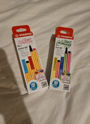 18 stylos stabilo pointe 68 et 18 stylos stabilo pointe 88, marca: STABILO, estado: Novo com etiquetas, €9.99, €11.19 inclui Proteção do Comprador