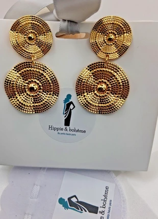 boucles d'oreilles pendantes en laiton doré tige hypoallergénique, brand: Des Petits Hauts, condition: Very good, €13.50, €14.88 includes Buyer Protection Pro