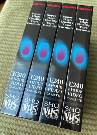 4 x Sealed Bush E240 4hr VHS Blank Cassette Tapes Video, condition: New with tags, £15.00, £16.45 includes Buyer Protection Pro
