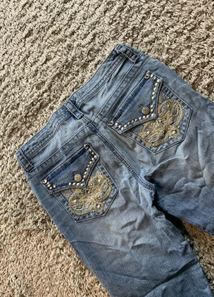 Jean Broderie Y2K coupe évasé taille M flare - 2000s femme style miss me A608, merk: Vintage Dressing, staat: Heel goed, maat: M / 38 / 10, € 18,00, € 19,60 inclusief Kopersbescherming Pro