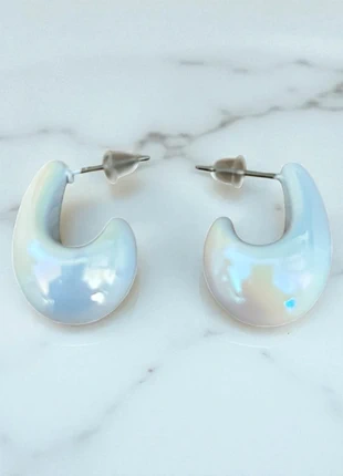 boucles d'oreilles goutte blanc irisé, brand: La Boutique, condition: Very good, €4.00, €4.90 includes Buyer Protection