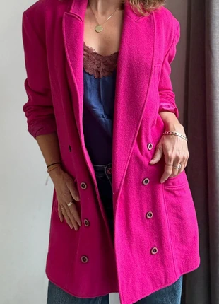 Fuchsia pink coat, marca: Vintage, estado: Muy bueno, tamaño: M / 38 / 10, 49,00 €, 52,15 € Protección al comprador incluida