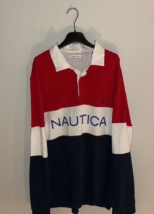 Nautica Rugby Shirt – Red/White/Navy, Size L, brand: Nautica, condition: New without tags, size: L, €40.00, €42.70 includes Buyer Protection