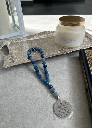 Masbaha 33 perles Agate bleue, marca: Fait Main, estado: Nuevo sin etiquetas, 13,00 €, 14,35 € Protección al comprador incluida