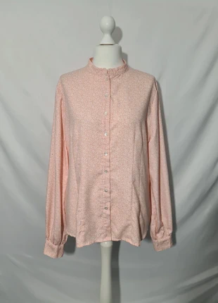 Chemisier vintage rose fleuri cousu main T. 46 – manches bouffantes rétro 80s, brand: Fait Main, condition: Very good, size: XXXL / 46 / 18, €14.00, €15.40 includes Buyer Protection Pro