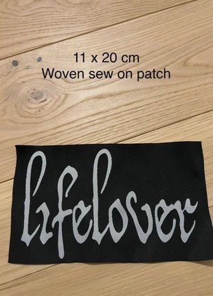 Lifelover Big Logo 11×20 woven sew on patch black metal, marke: Metal, zustand: Sehr gut, 9,99 €, 11,19 € inklusive Vinted-Käuferschutz