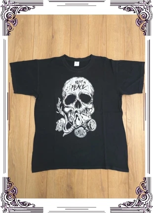 T-shirt homme noir skull "Rest In Peace" 💀 style rock métal L (54x72 cm) B&C Collection coton, merk: B&C, staat: Heel goed, maat: L, € 9,00, € 10,15 inclusief Kopersbescherming