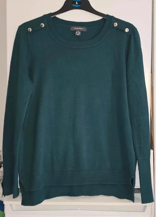 Dark Green Fine Knit Gold Buttons Jumper Size 12-14, brand: Primark, condition: Very good, size: M / UK 12-14, £2.50, £3.33 includes Buyer Protection