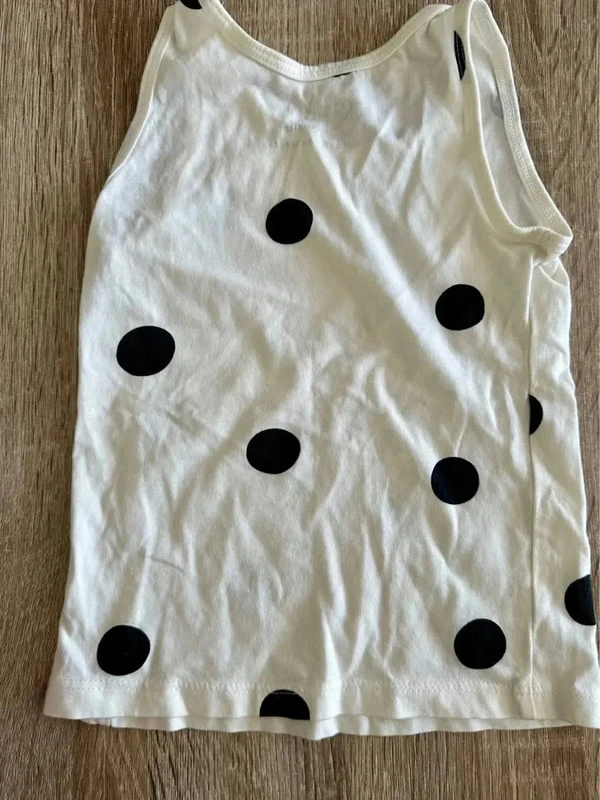 Débardeur blanc à petit pois noir été fille 24/36 mois - photo numéro 4